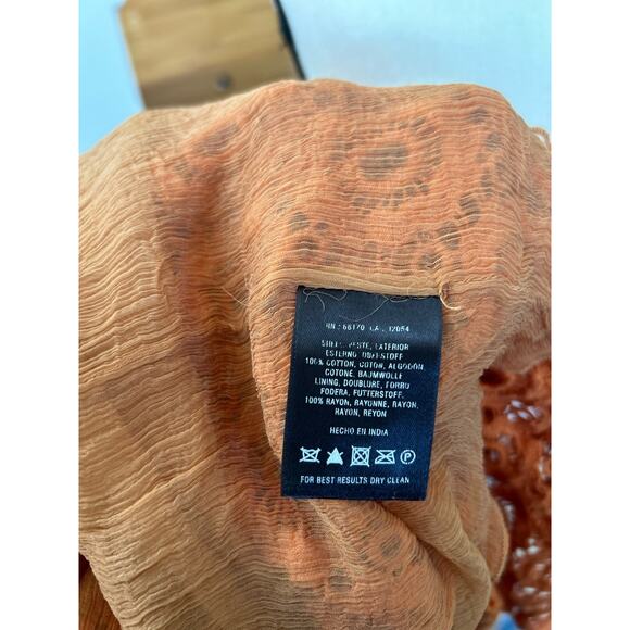 Moulinette Soeurs Anthropologie Rust Orange Lace A-Line Skirt - Picture 6 of 7